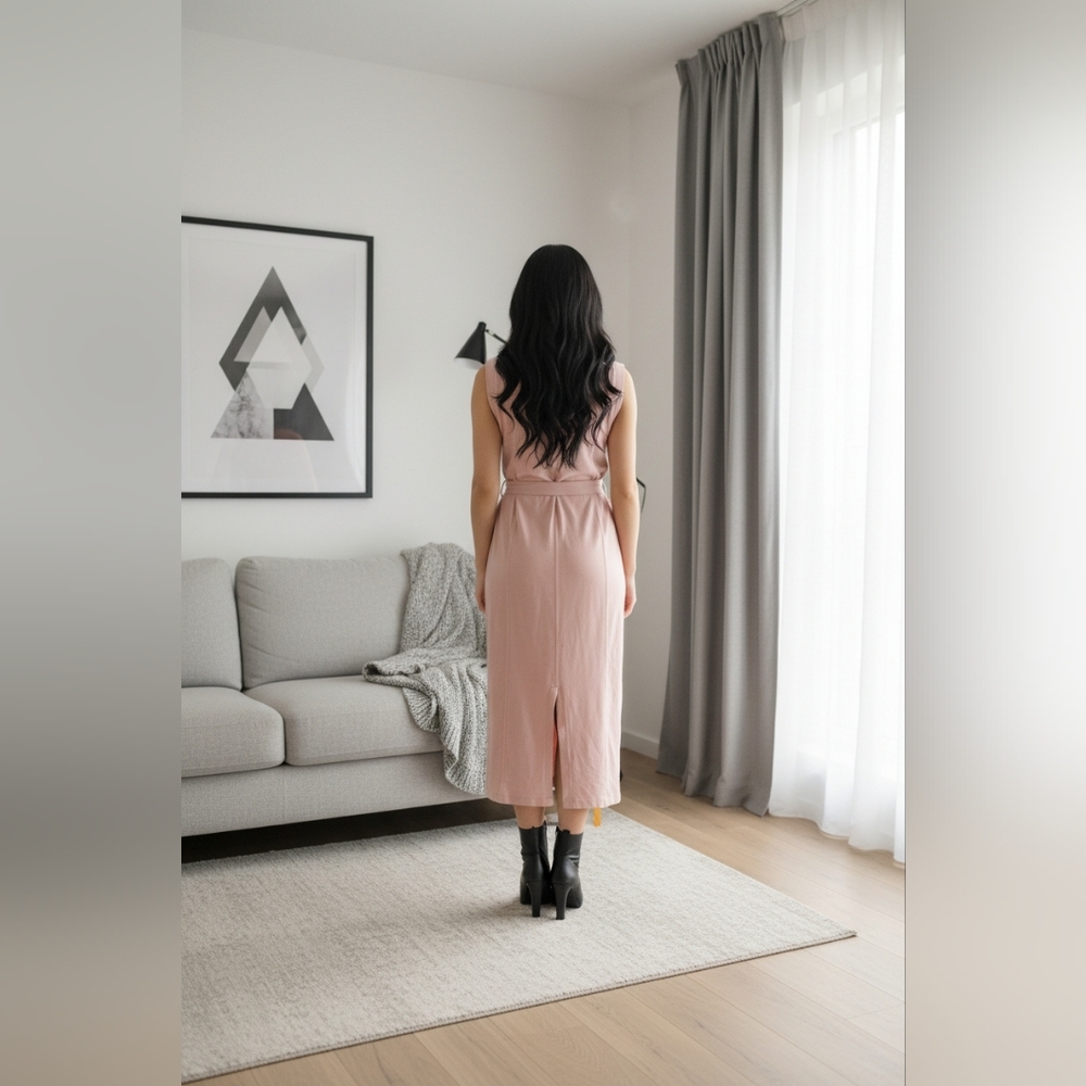 Anthropologie Pink / Rose Sleeveless Midi Dress - Picture 3 of 4
